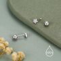 Sterling Silver Cz Star 18g Ball Back Screw Back Earrings, thumbnail 6 of 11