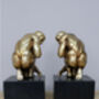 Black And Gold Adonis Bookends – Naked Man Retro Style, thumbnail 4 of 5