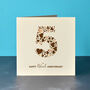 Love Hearts Wood 5th Anniversary Card, thumbnail 1 of 2