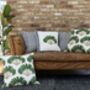 Nicobar All Over Palm Pattern Cushion Cover In Green, thumbnail 3 of 4