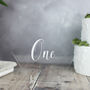Wedding Table Number In Clear Acrylic Hexagon Shape, thumbnail 7 of 7