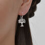 Sterling Silver Dangly Winter Tree Earrings, thumbnail 2 of 3