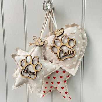 Personalised Cat Dog Paw Print Star, 7 of 7