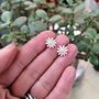 Little Aster Earrings In Silver And 18ct Gold, thumbnail 5 of 6