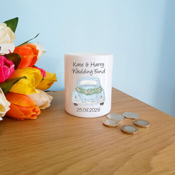 Personalised Wedding Fund Money Box, 4 of 6