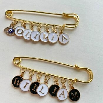 Personalized Wedding Name Pin Badge Brooch, 6 of 6