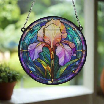 Iris Stained Glass Effect Suncatcher, 3 of 5