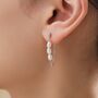 Sterling Silver Genuine Oval Pearl And Chain Earrings, thumbnail 8 of 12