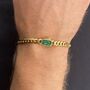 Men's Gold Opal Gemstone Cuban Chain Bracelet, thumbnail 8 of 11