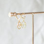 Abstract Face Huggie Hoop Earrings, thumbnail 5 of 9