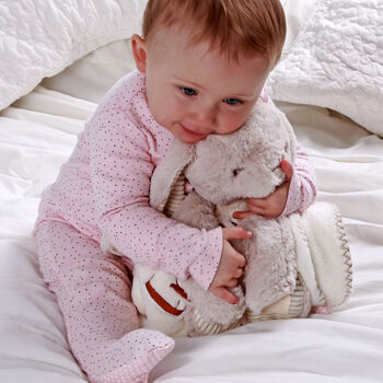 Personalised Baby Blanket And Bunny Soft Toy Gift Set, 2 of 8