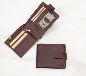 Personalised Card Holder Leather Wallet Rfid Gift, 3 of 12