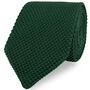 100% Polyester Diamond End Knitted Tie Dark Green, thumbnail 1 of 2