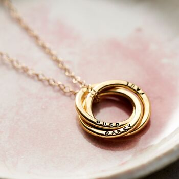 Personalised 9ct Gold Russian Ring Necklace, 3 of 6