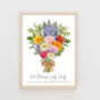 Personalised 40th Birthday Birth Flower Print, thumbnail 6 of 9