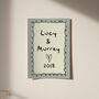 Personalised Couples Name And Year Print, thumbnail 6 of 8