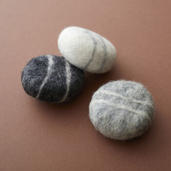 Fair Trade Eco Natural Wool Felted Soap Marble Pebble, 9 of 11