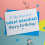 Birthday Card For Great Grampa Grampy Grandad Gramps, thumbnail 4 of 4