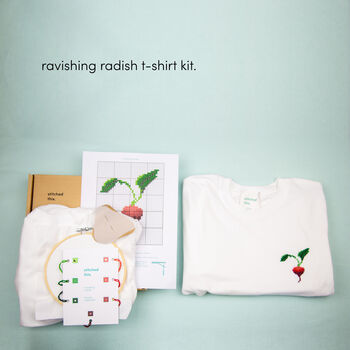 Ravishing Radish T Shirt Cross Stitch Kit, 4 of 8