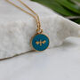 Small Bee Enamel Necklace Gold Vermeil, thumbnail 1 of 6