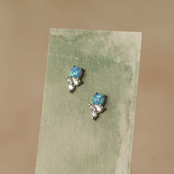 Blue Opal Stud Earrings, 4 of 11