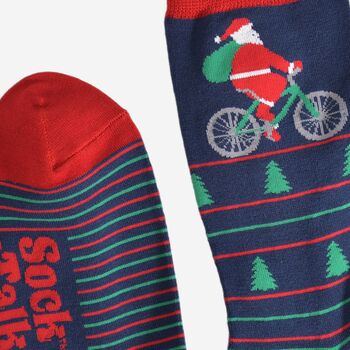 Men's Bamboo Socks Cycling Santa Claus, 4 of 5