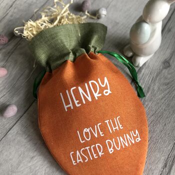 Children's From Easter Bunny Personalised Carrot Bag, 4 of 4