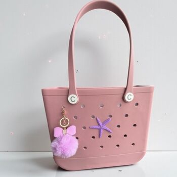 Faux Fur Fluffy Heart/ Pom Pom Keyring’s , Six Colours, Three Designs, 2 of 9