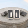 Double Sided Chain Cufflinks. Black Rectangle Cufflinks, thumbnail 3 of 11