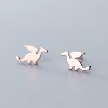 Sterling Silver Dragon Stud Earrings, 2 of 5