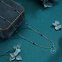 2mm Black Spinel Beaded Satellite Chain Necklace In Sterling Silver, thumbnail 2 of 12