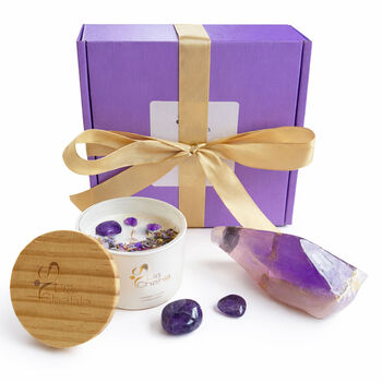 Lavender Gift Box With Candle And Crystal Soap Birthday Gifts For Women, 2 of 11
