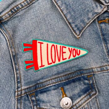 I Love You Pennant Sew On Patch, 2 of 2