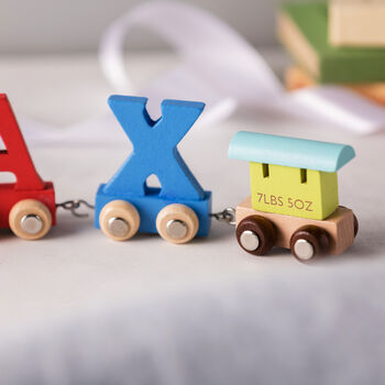 Engraved Christening Wooden Name Train Set, 11 of 12