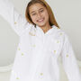 Personalised Girl's Gold Star Embroidered Cotton Pyjamas, thumbnail 1 of 10