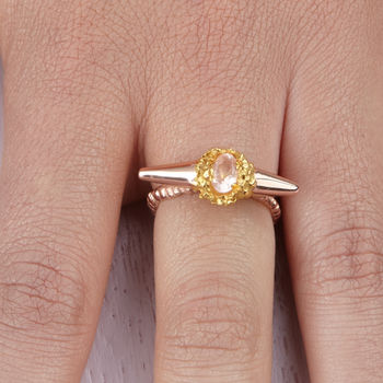 Golden Rose Quartz Meteor Ring, 2 of 3