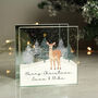 Personalised Christmas Deer Glass Tea Light Candle Holder, thumbnail 4 of 5