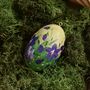 Hand Painted Easter Egg Decoration Violets In Meadow, thumbnail 3 of 4