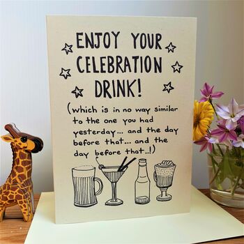 Joke 'Celebration Drink' Birthday Card, 4 of 4