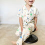 Boys Space Rocket Cotton Summer Collared Pyjama Set, thumbnail 1 of 3