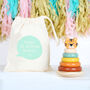 Wooden Tiger Stacking Toy With Personalised Bag, thumbnail 1 of 3