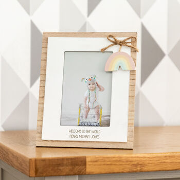 Personalised Welcome To The World Rainbow Photo Frame, 3 of 4
