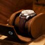 Personalised Vegan Leather Watch Case, Travel Watch Roll In Green, Brown Or Black, thumbnail 7 of 10