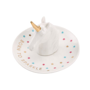 Unicorn Ring Holder Dish And 'Born To Sparkle' Slogan, 4 of 4