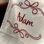 Personalised Christmas Eve Bow Sack Or Stocking, thumbnail 5 of 9