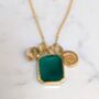 'The Trio' Green Onyx Gold Plated Necklace, thumbnail 2 of 10