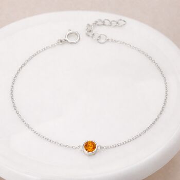 Personalised Sterling Silver November Birthstone Citrine Bracelet, 2 of 11
