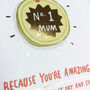 You Deserve A Medal Mother's Day Card, thumbnail 3 of 4