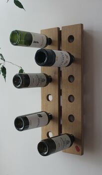 Solid Oak Wall Mounted Wine Rack Bespoke Sizes, 3 of 11