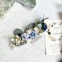 Dusty Blue And White Floral Hair Comb, thumbnail 9 of 10